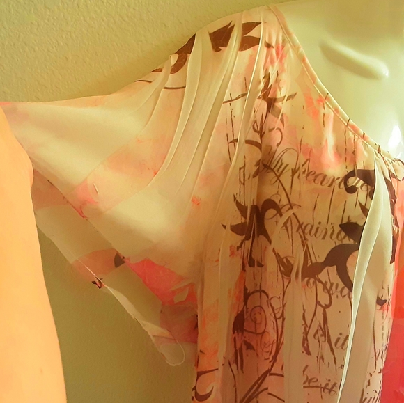 Cato Top Pink Floral Airbrush Peplum Hem Size 26/28W NWOT - Picture 9 of 15